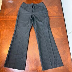 Ann Taylor Womens Black Pinstripe Dress Pants Size 8 Made In Turkey